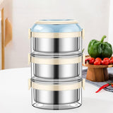 Maxbell Sealed Lunch Carrier Stainless Steel Bento Lunch Container for Worker Hiking Blue
