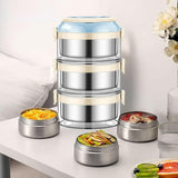 Maxbell Sealed Lunch Carrier Stainless Steel Bento Lunch Container for Worker Hiking Blue