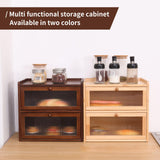 Bread Box for Kitchen Countertop Double Layer with Acrylic Flip Lid Breadbox