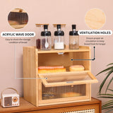 Bread Box for Kitchen Countertop Double Layer with Acrylic Flip Lid Breadbox