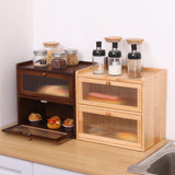 Bread Box for Kitchen Countertop Double Layer with Acrylic Flip Lid Breadbox