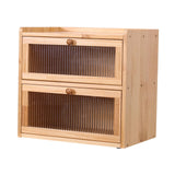 Bread Box for Kitchen Countertop Double Layer with Acrylic Flip Lid Breadbox