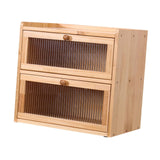 Bread Box for Kitchen Countertop Double Layer with Acrylic Flip Lid Breadbox