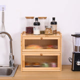 Bread Box for Kitchen Countertop Double Layer with Acrylic Flip Lid Breadbox