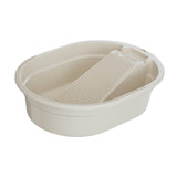 Maxbell Washboard Basin Multifunction Space Saving Washtub for Clothes Bathroom Home White