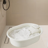 Maxbell Washboard Basin Multifunction Space Saving Washtub for Clothes Bathroom Home White