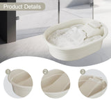 Maxbell Washboard Basin Multifunction Space Saving Washtub for Clothes Bathroom Home White