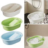 Maxbell Washboard Basin Multifunction Space Saving Washtub for Clothes Bathroom Home White