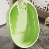Maxbell Washboard Basin Multifunction Space Saving Washtub for Clothes Bathroom Home Green