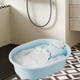 Maxbell Washboard Basin Multifunction Space Saving Washtub for Clothes Bathroom Home Blue