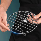 Maxbell Stainless Steel Steamer Rack Portable Steam Rack for Buffet Home Use Outdoor 21 cmx1.8 cm