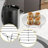 Maxbell Stainless Steel Steamer Rack Portable Steam Rack for Buffet Home Use Outdoor 21 cmx4.8 cm