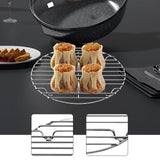 Maxbell Stainless Steel Steamer Rack Portable Steam Rack for Buffet Home Use Outdoor 24 cmx1.8 cm