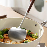 Maxbell Stainless Steel Wok Spatula Easy to Clean Cooking Utensil for Kitchen Frying 35cmx10.7cm