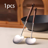 Maxbell Stainless Steel Wok Spatula Easy to Clean Cooking Utensil for Kitchen Frying 31.5cmx8.8cm