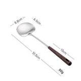 Maxbell Stainless Steel Wok Spatula Easy to Clean Cooking Utensil for Kitchen Frying 31.5cmx8.8cm