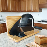 Maxbell Bread Slicer Adjustable Thickness Toast Cutting for Home Bakeries Commercial Black
