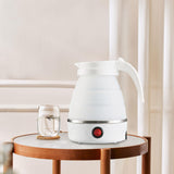 Maxbell Travel Folding Electric Kettle Fast Boiling Camping 600ml Electric Tea Maker White