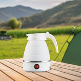 Maxbell Travel Folding Electric Kettle Fast Boiling Camping 600ml Electric Tea Maker White