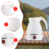 Maxbell Travel Folding Electric Kettle Fast Boiling Camping 600ml Electric Tea Maker White