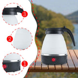 Maxbell Travel Folding Electric Kettle Fast Boiling Camping 600ml Electric Tea Maker black
