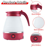 Maxbell Travel Folding Electric Kettle Fast Boiling Camping 600ml Electric Tea Maker red
