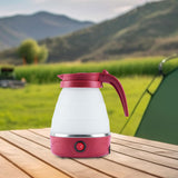 Maxbell Travel Folding Electric Kettle Fast Boiling Camping 600ml Electric Tea Maker red