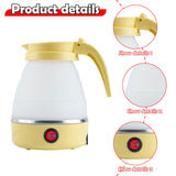 Maxbell Travel Folding Electric Kettle Fast Boiling Camping 600ml Electric Tea Maker yellow