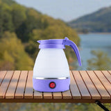 Maxbell Travel Folding Electric Kettle Fast Boiling Camping 600ml Electric Tea Maker violet