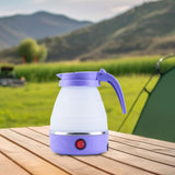 Maxbell Travel Folding Electric Kettle Fast Boiling Camping 600ml Electric Tea Maker violet