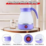 Maxbell Travel Folding Electric Kettle Fast Boiling Camping 600ml Electric Tea Maker violet