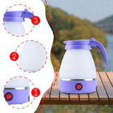 Maxbell Travel Folding Electric Kettle Fast Boiling Camping 600ml Electric Tea Maker violet