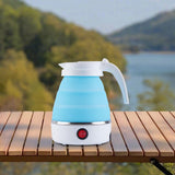 Maxbell Travel Folding Electric Kettle Fast Boiling Camping 600ml Electric Tea Maker blue