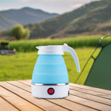 Maxbell Travel Folding Electric Kettle Fast Boiling Camping 600ml Electric Tea Maker blue