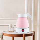 Maxbell Travel Folding Electric Kettle Fast Boiling Camping 600ml Electric Tea Maker Pink