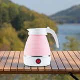 Maxbell Travel Folding Electric Kettle Fast Boiling Camping 600ml Electric Tea Maker Pink