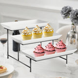 Maxbell 3 Tier Serving Stand Party Display Set for Entertaining Food Display Dessert Black