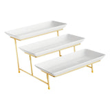 Maxbell 3 Tier Serving Stand Party Display Set for Entertaining Food Display Dessert Gold