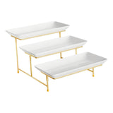Maxbell 3 Tier Serving Stand Party Display Set for Entertaining Food Display Dessert Gold