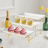 Maxbell 3 Tier Serving Stand Party Display Set for Entertaining Food Display Dessert Gold