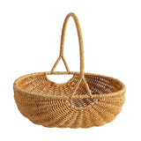 Maxbell Woven Storage Basket Imitation Rattan Display for Outdoor Restaurant Kitchen L