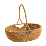 Maxbell Woven Storage Basket Imitation Rattan Display for Outdoor Restaurant Kitchen L