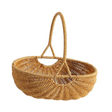 Maxbell Woven Storage Basket Imitation Rattan Display for Outdoor Restaurant Kitchen L