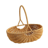 Maxbell Woven Storage Basket Imitation Rattan Display for Outdoor Restaurant Kitchen L