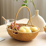 Maxbell Woven Storage Basket Imitation Rattan Display for Outdoor Restaurant Kitchen M