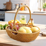 Maxbell Woven Storage Basket Imitation Rattan Display for Outdoor Restaurant Kitchen M