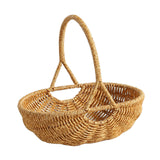 Maxbell Woven Storage Basket Imitation Rattan Display for Outdoor Restaurant Kitchen S