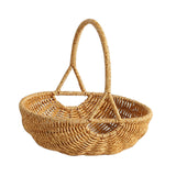 Maxbell Woven Storage Basket Imitation Rattan Display for Outdoor Restaurant Kitchen S