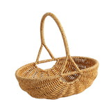 Maxbell Woven Storage Basket Imitation Rattan Display for Outdoor Restaurant Kitchen S