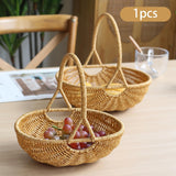 Maxbell Woven Storage Basket Imitation Rattan Display for Outdoor Restaurant Kitchen S